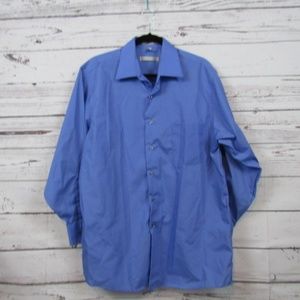 Geoffrey Beene men's blue button down dress shirt
